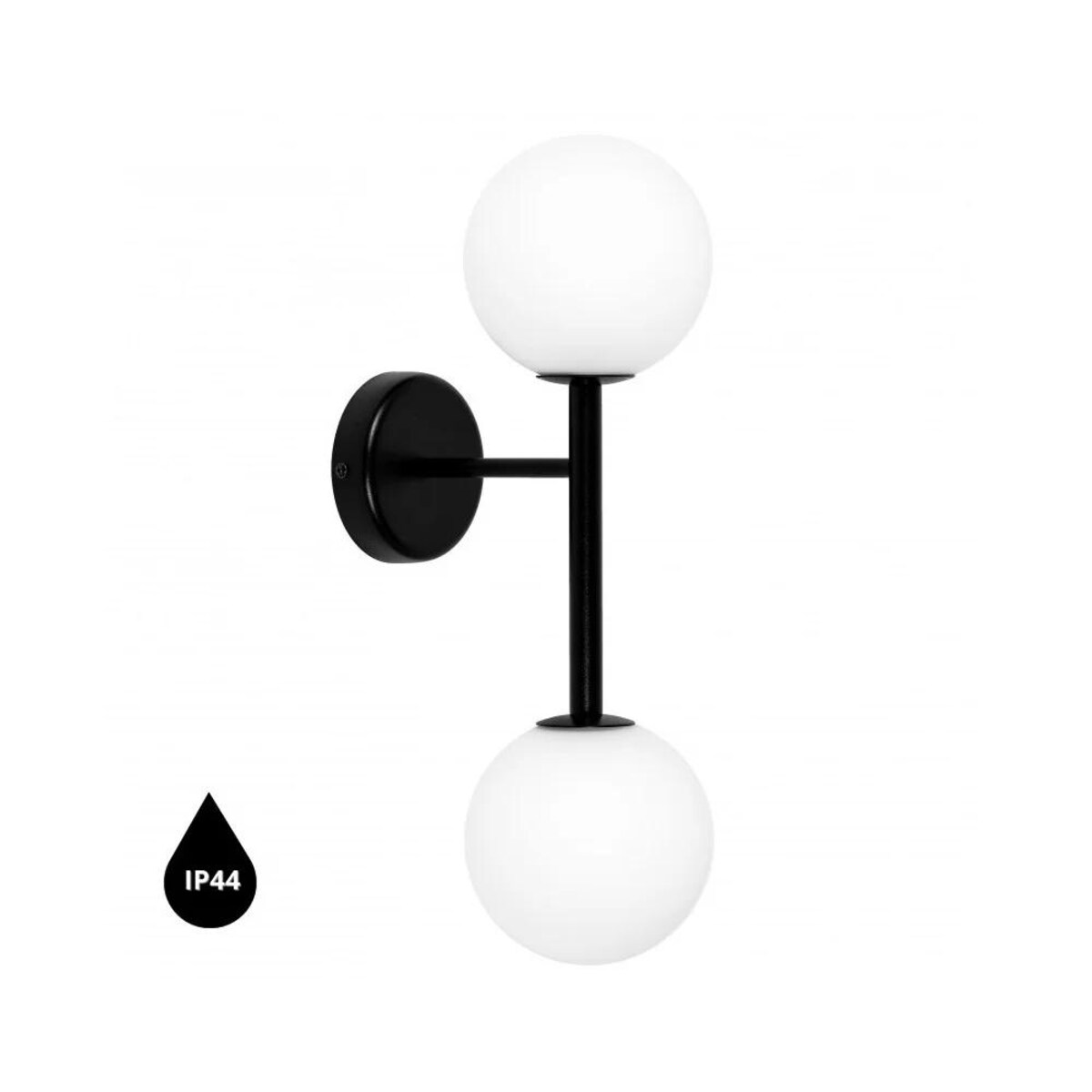 KOP B czarna lampa ścienna / kinkiet z podwyższoną szczelnością IP44