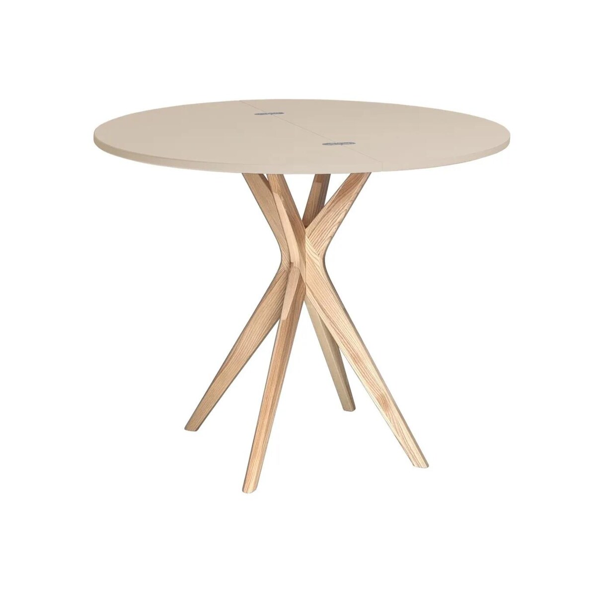 Stół półokrągły CUTTI 90x90 rozkładany cappuccino/jesion