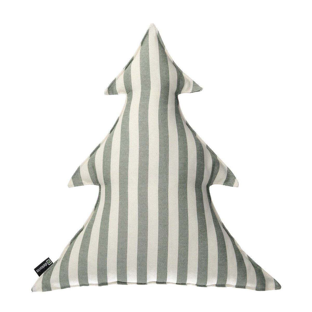 Poduszka Choinka 38x40cm, zielono-białe pasy (1,5cm), 38x40x8cm, Christmas