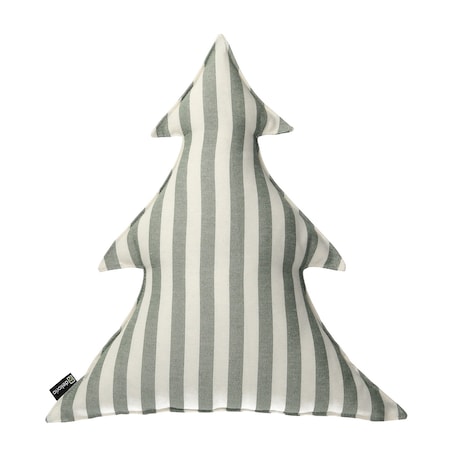 Poduszka Choinka 38x40cm, zielono-białe pasy (1,5cm), 38x40x8cm, Christmas