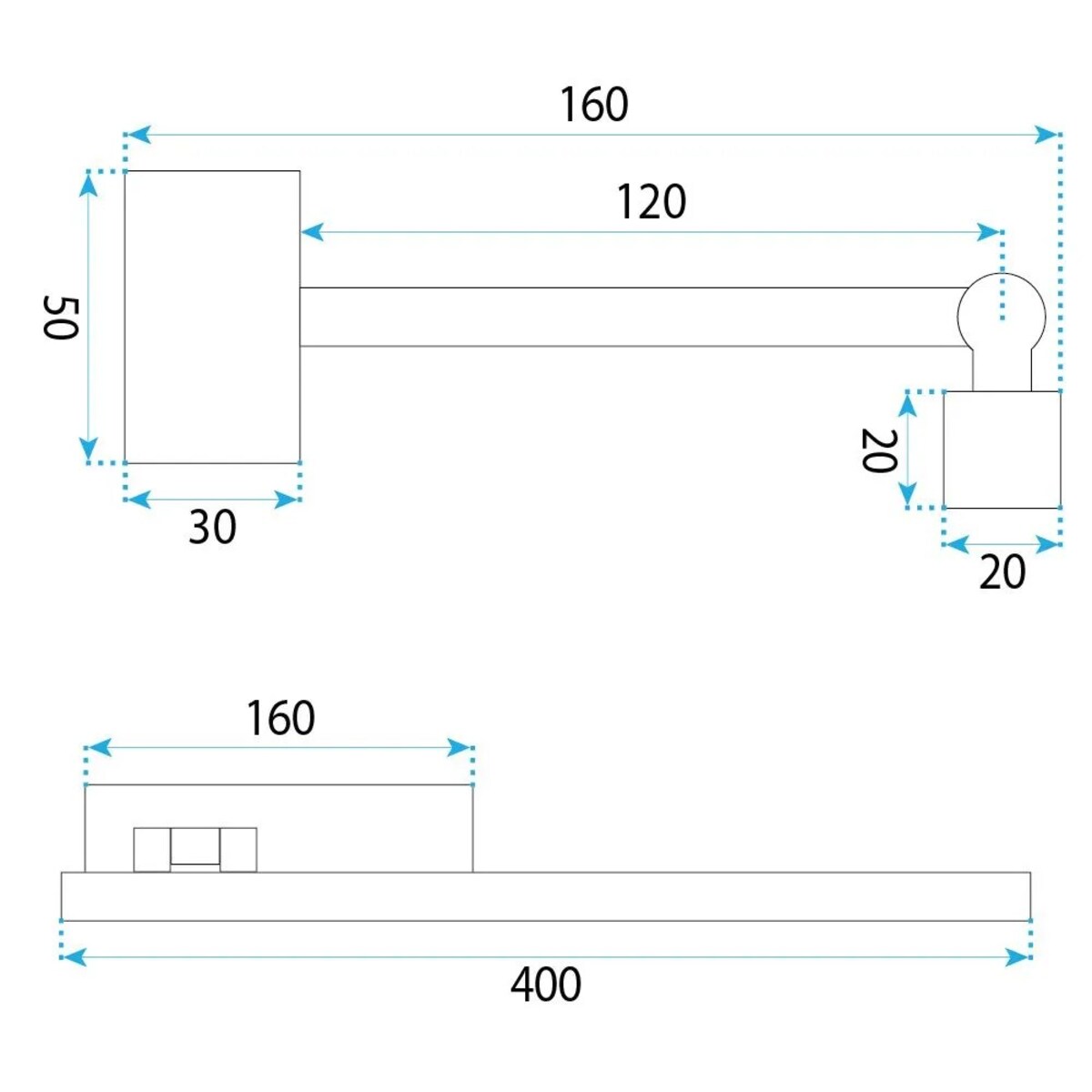 Kinkiet Swe037-1W 40Cm Led Miedź Szczotkowana, Metal, Tworzywo Sztuczne