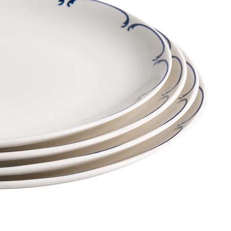 Zastawa stołowa 24-częściowa CHAROLI Porcelana Biały/ niebieski
