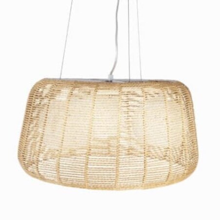 Wisząca lampa salonowa Koshi P0499 Maxlight ratan boho biały beżowy