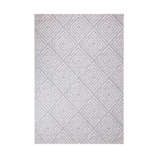 Dywan na zewnątrz i do wnętrz romby Sunny 4640 Szary Krem 160x230