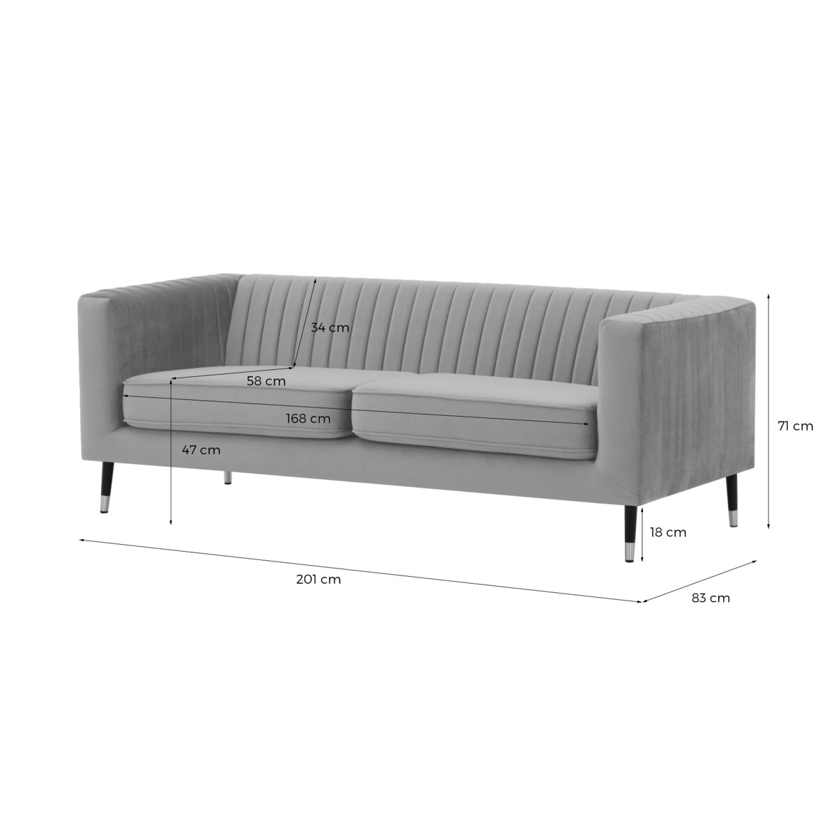 Sofa trzyosobowa Slender-Velluto 11