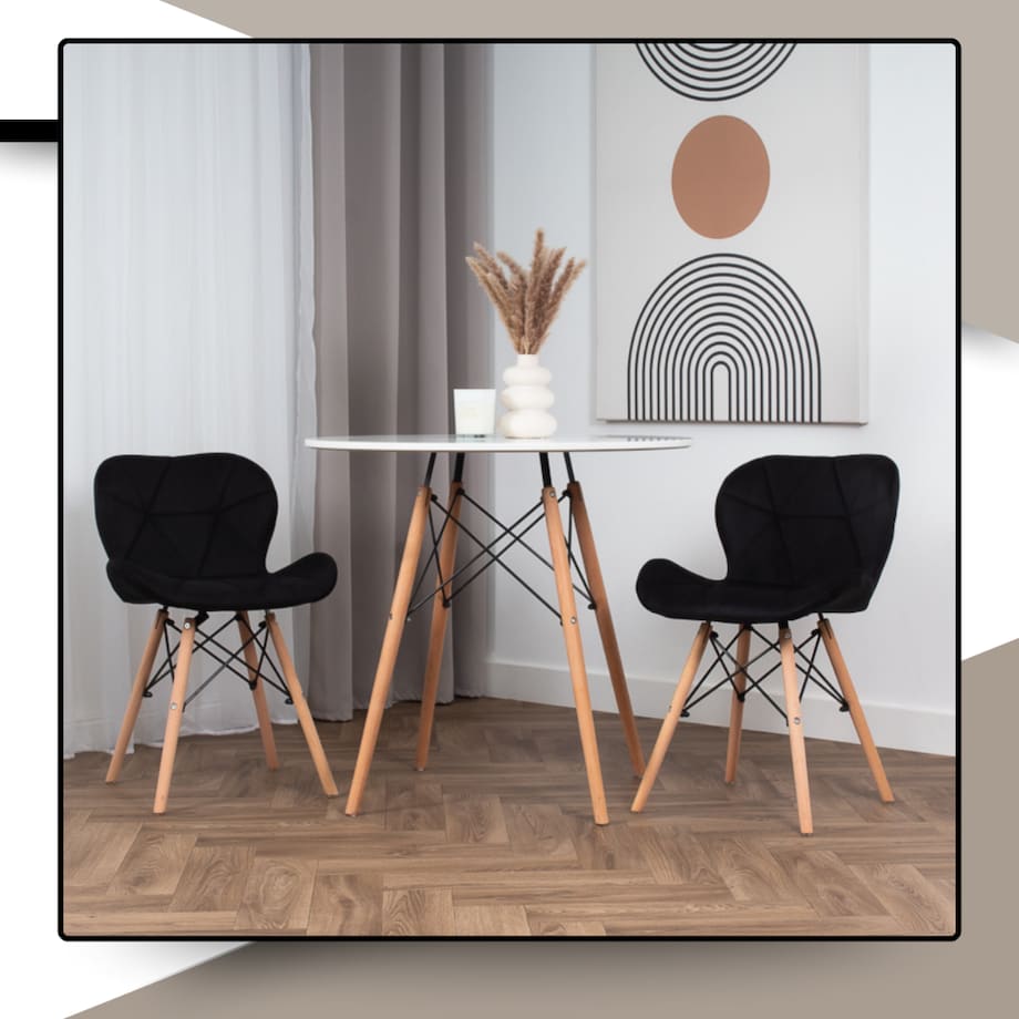 Krzesło Tapicerowane Welurowe Do Jadalni Salonu Pikowane Skandynawskie