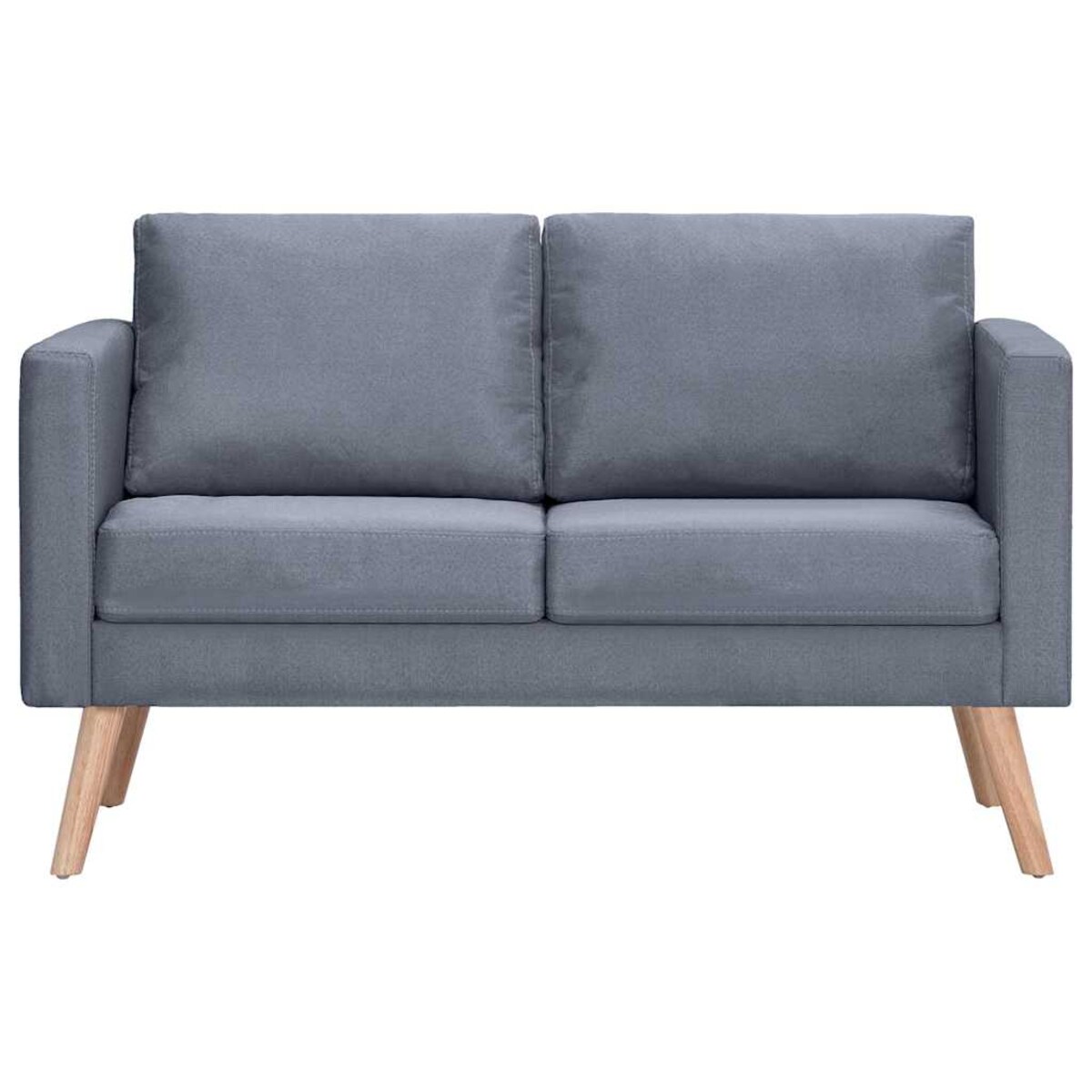 vidaXL Sofa 2-osobowa, materiałowa, ciemnoszara