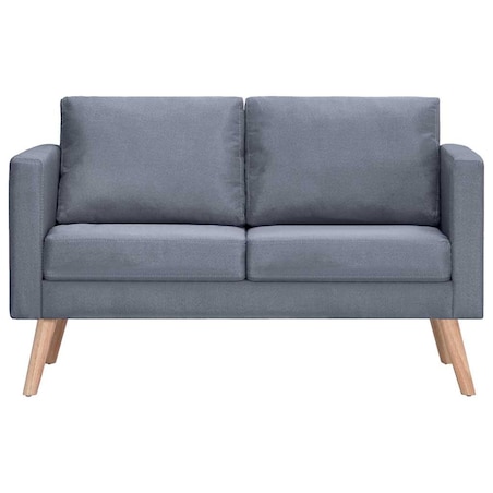 vidaXL Sofa 2-osobowa, materiałowa, ciemnoszara
