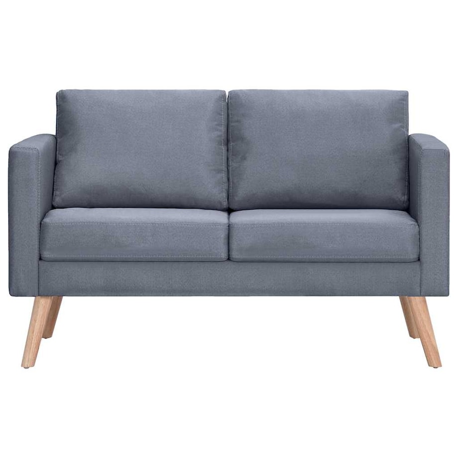 vidaXL Sofa 2-osobowa, materiałowa, ciemnoszara