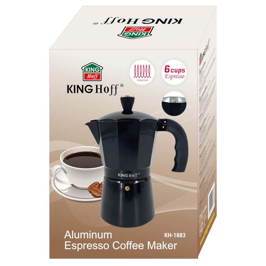 Kawiarka espresso Kafeterka ciśnieniowa indukcja KINGHOFF 300ml 6 filiżanek
