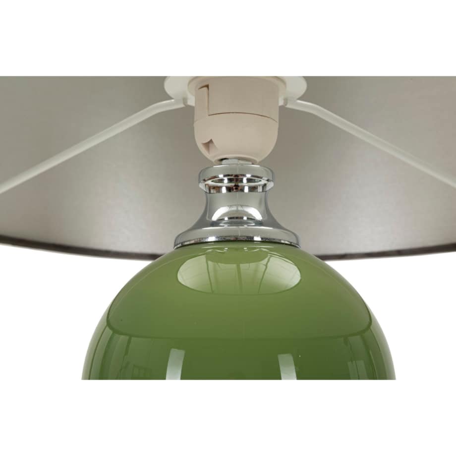 Lampa stołowa Eva Two, kolor zielony i szary, szkło, żelazo i tkanina, 38 x 38 x 65 cm, 1 x E27, do salonu i sypialni, Mauro Ferretti