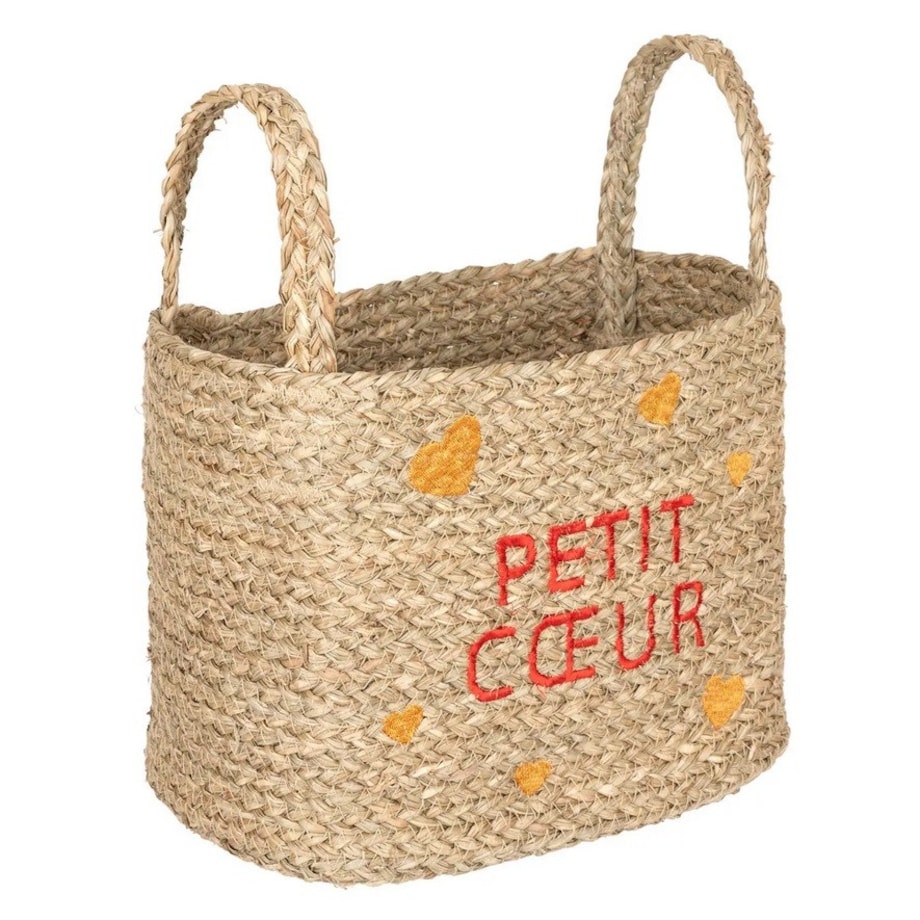 Kosze 3 szt. trawa morska z serduszkami