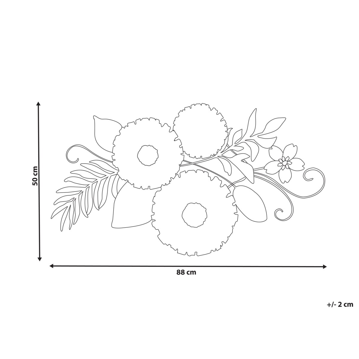 Dekoracja ścienna Kwiat TECHNETIUM 50 cm Kolorowy