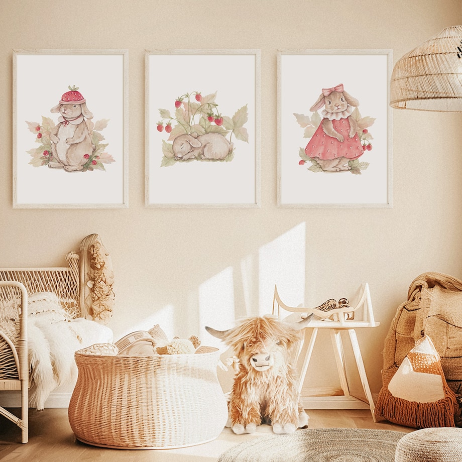 3 x plakat dla dzieci | króliczki 20x30