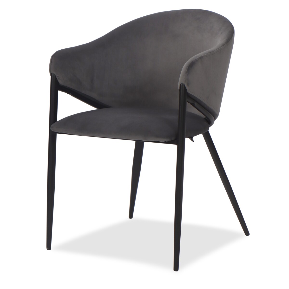 Krzesło tapicerowane do salonu welurowe GLAMOUR szare