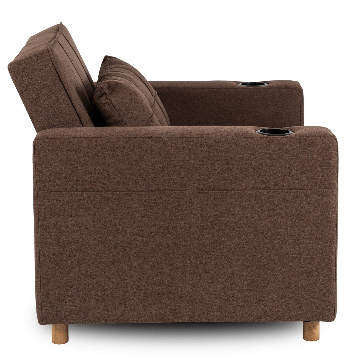 Amerykanka Fotel Rozkładany Sofa Do Spania Wypoczynkowy Brązowy SOLOR