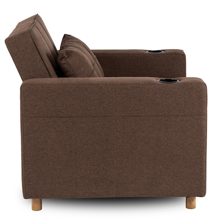 Amerykanka Fotel Rozkładany Sofa Do Spania Wypoczynkowy Brązowy SOLOR