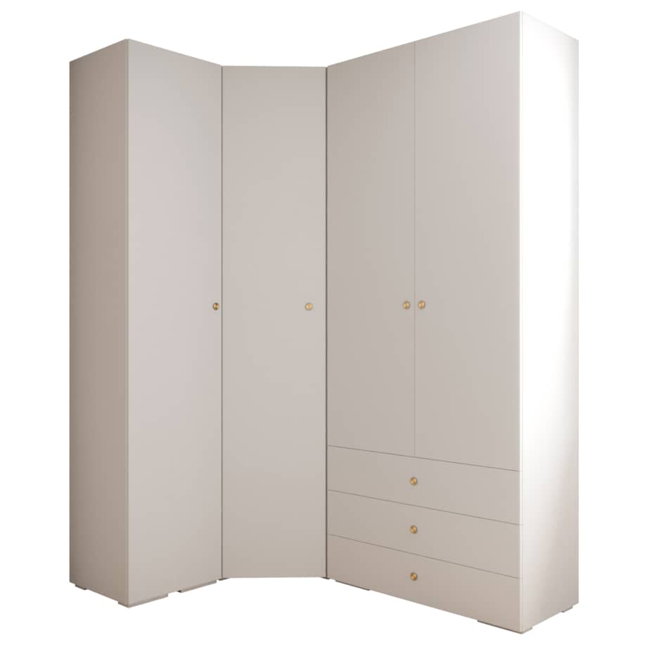 Garderoba wysoka do przedpokoju INOVA 2 Z6 biały+złoty