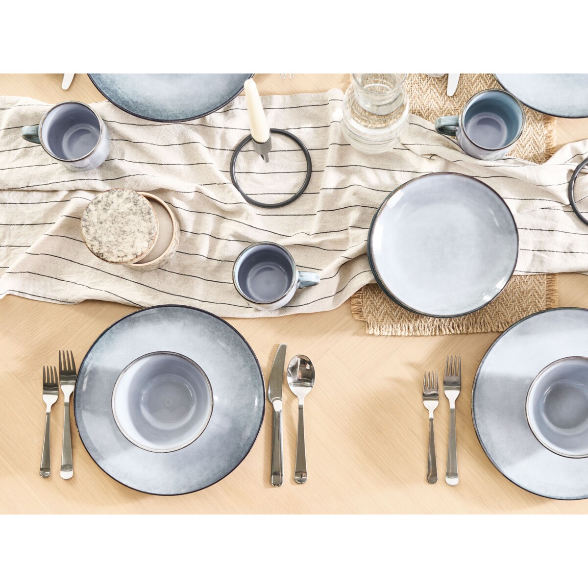 Zestaw 8 misek JUNIPER Kamionka Błękitny