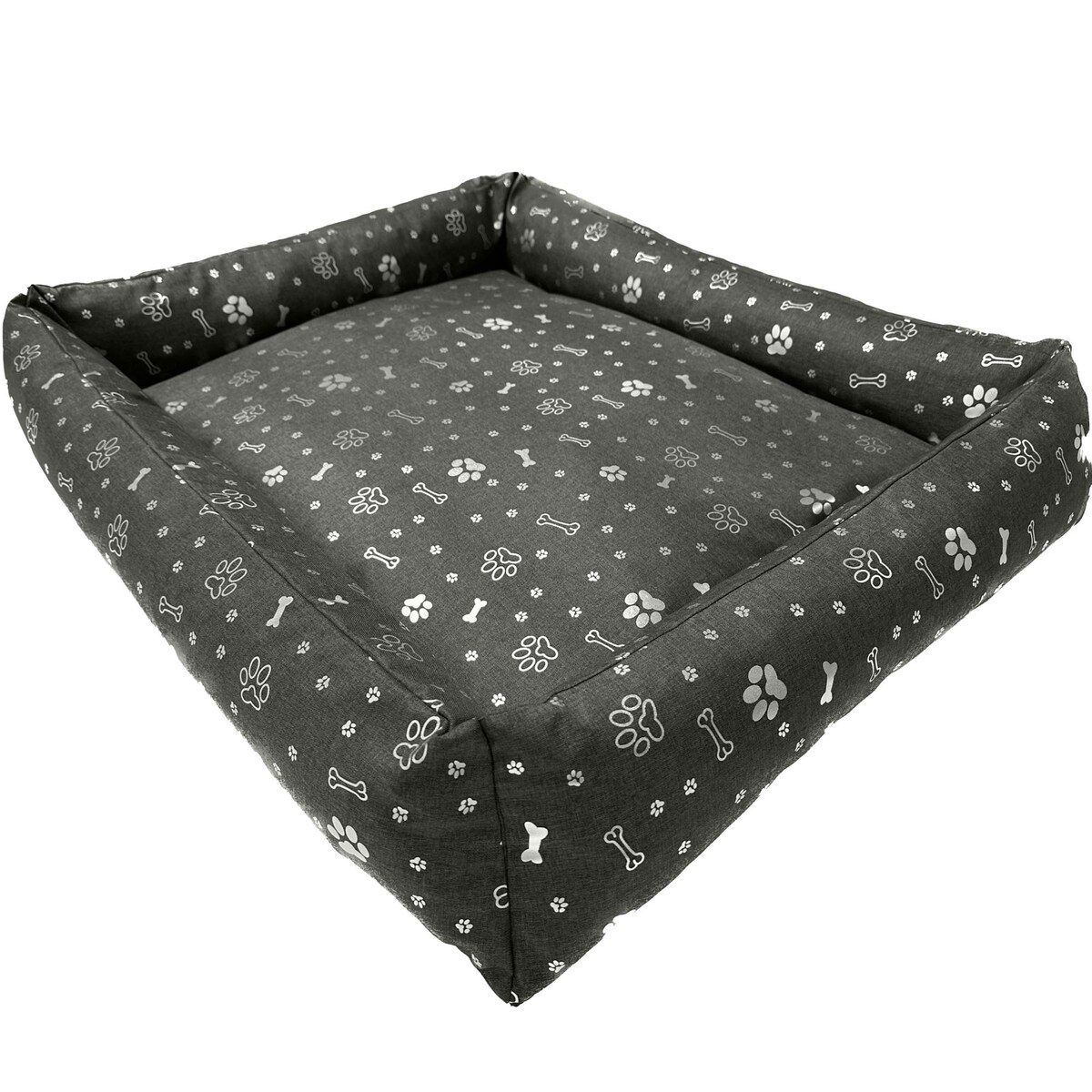 Legowisko Dla Psa Kanapa Posłanie 100X75 Cm Wodoodporne Poduszki Pikowane Kość Srebrna