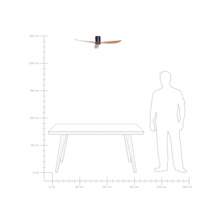 Wentylator sufitowy czarny z jasnym drewnem MALAD