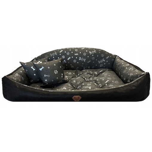 Legowisko Dla Psa Kanapa Posłanie Muszla 115X95 Cm Wodoodporne Poduszki Pikowane Kość Srebrna