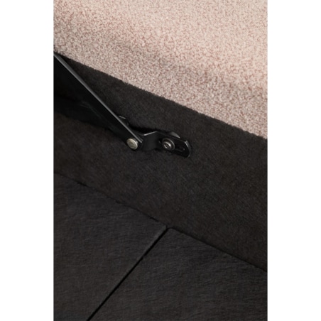 Łóżko z pojemnikiem na pościel, bouclé, blady róż Borzensi, 160x200 cm