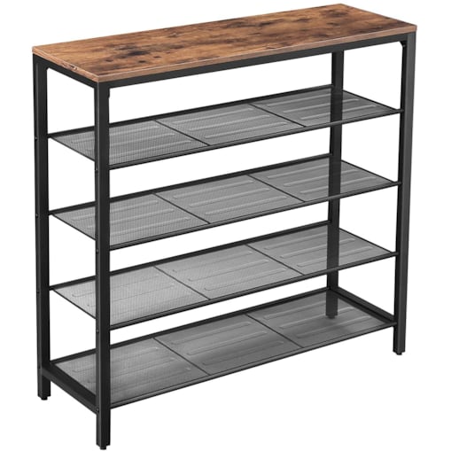 Szafka Na Buty 100X30X92,5 Cm Rustykalny Brąz, Czarny