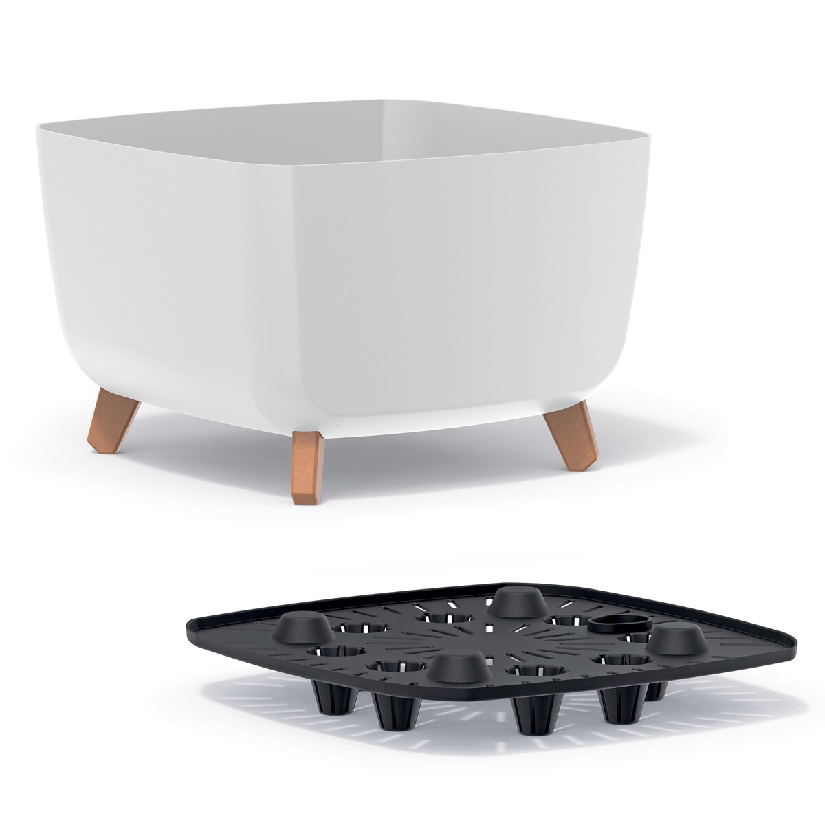 Doniczka Donica Ogrodowa 39 Cm Na Nóżkach Dekoracyjna Biała