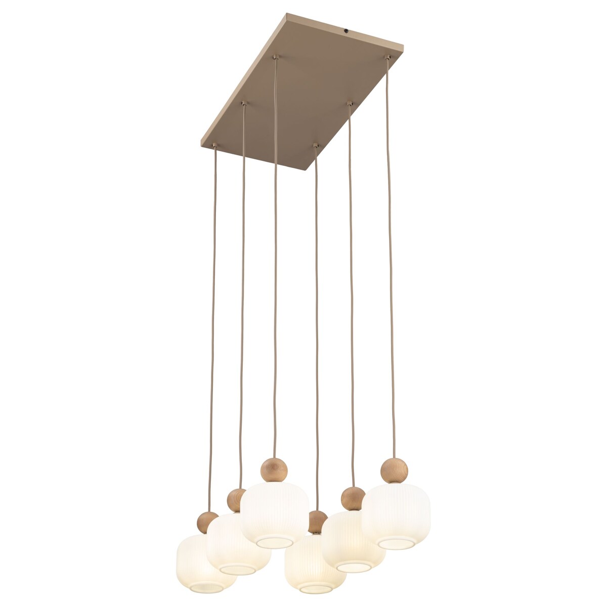 Lampa wisząca BALLO 11052 TK Lighting 6xE14 beżowo-biała szklana do salonu i jadalni regulowana wysokość