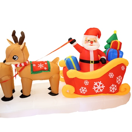 Nadmuchiwana ozdoba Mikołaj na saniach renifery świąteczne dmuchane