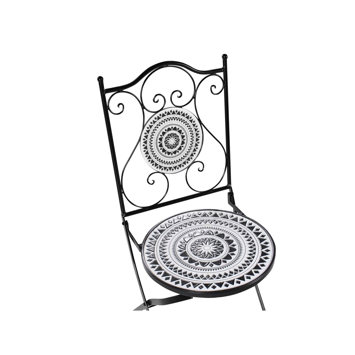 Zestaw mebli balkonowych Składane COMISO Metal Czarny/ biały