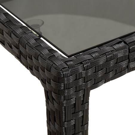vidaXL Czarny stół do jadalni 250x100x75 cm Polirattan