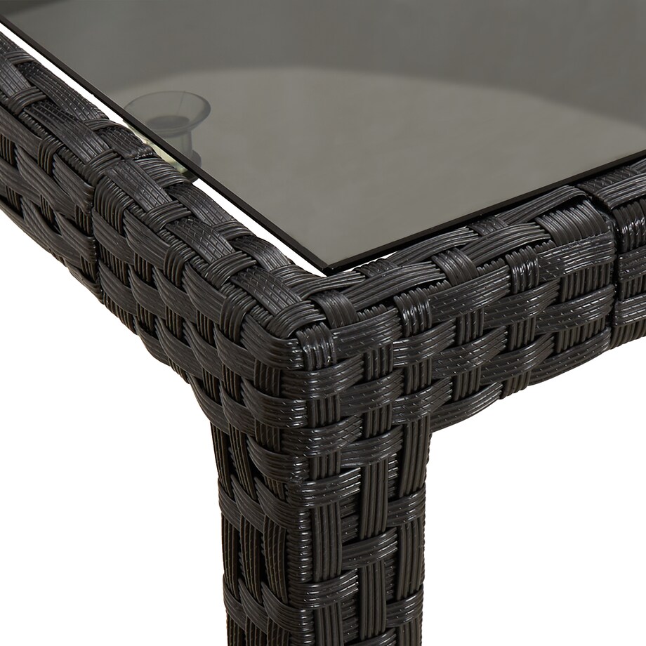 vidaXL Czarny stół do jadalni 250x100x75 cm Polirattan