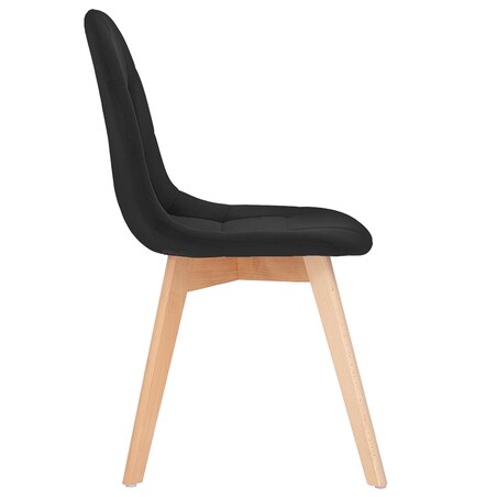 Krzesło skandynawskie welurowe czarne nowoczesne