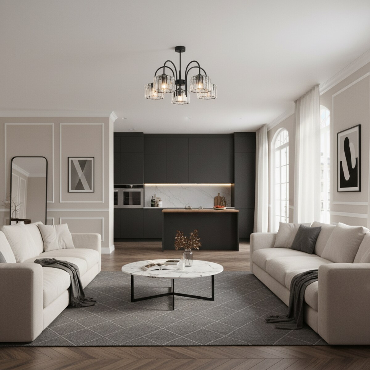 lampa sufitowa wisząca 5 punktowa edylit glamour