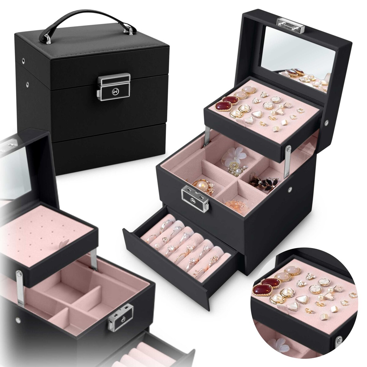 Szkatułka na biżuterię skrzynka pudełko kuferek Massido