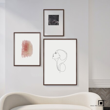 Ramka na zdjęcia 50x70 cm brązowa ciemna wisząca poziom pion rama MDF z plexi klasyczna ramka