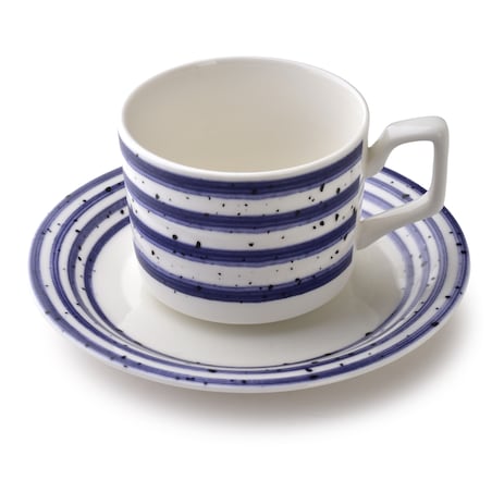 JOY Komplet 6 filiżanek ze spodkiemniebieskie