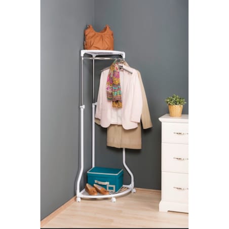 Narożny wieszak na ubrania - szafa na kółkach, WENKO