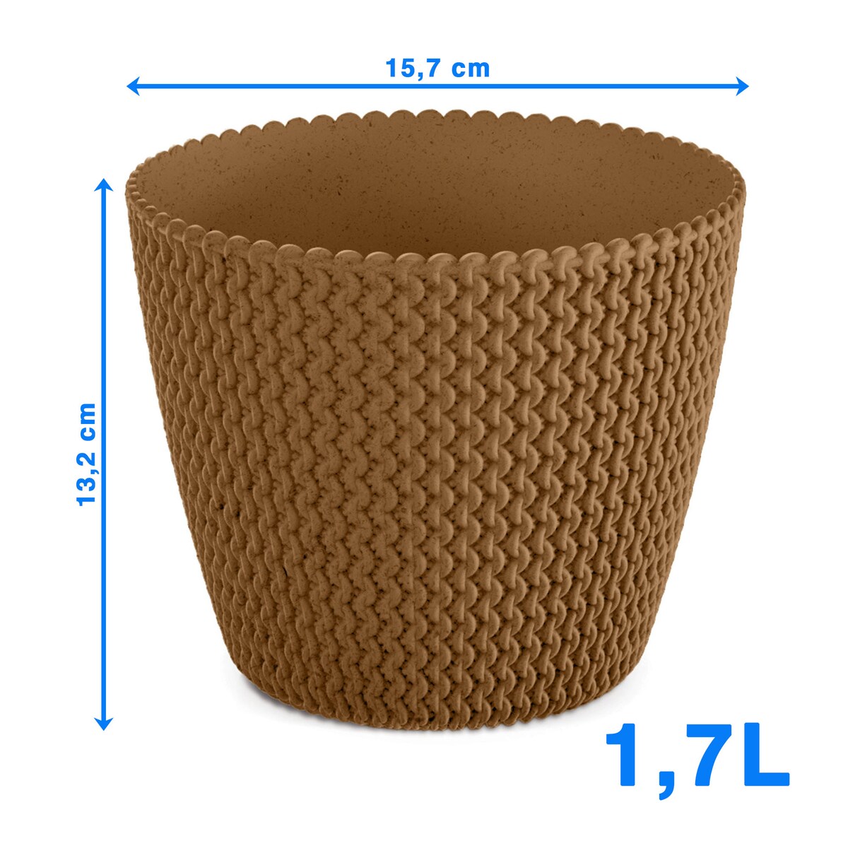 Doniczka Osłonka Domowa 15,7 Cm Na Stół Parapet Do Domu Brązowa