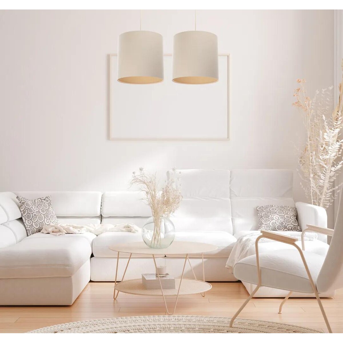 Lampa wisząca BOHO LEN TUBA 30 kremowa