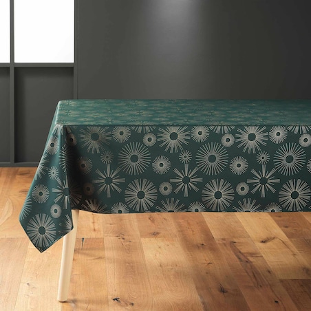 Zielony obrus ze złotym wzorem, PAMPILLE