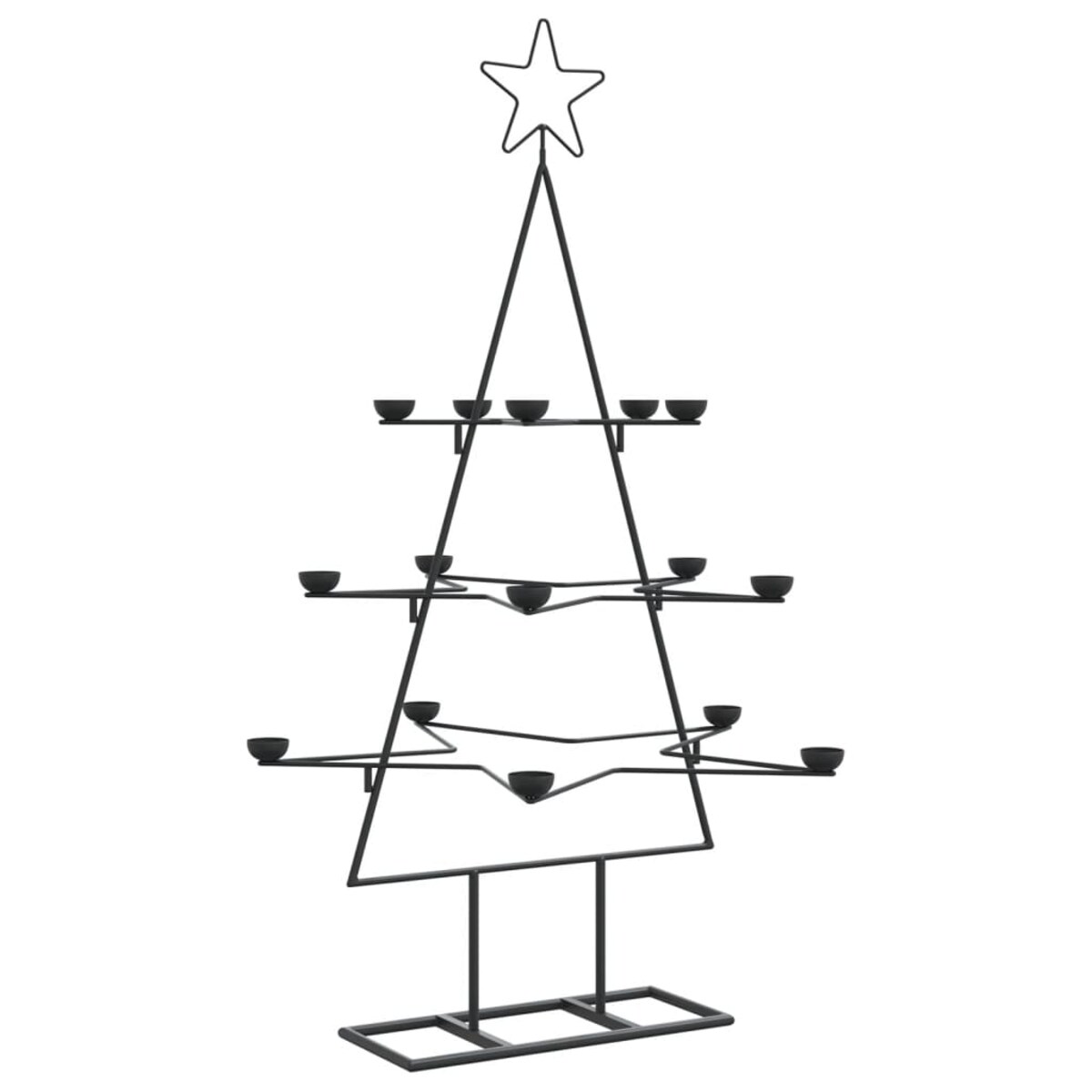 vidaXL Metalowa choinka świąteczna, do dekoracji, czarna, 105 cm