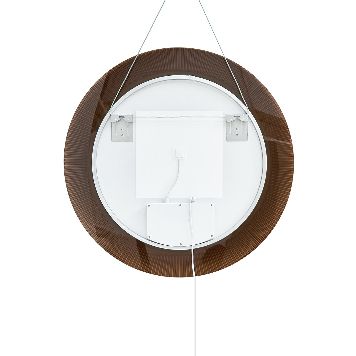 Lustro łazienkowe LED BESBE 80 cm 80 cm Brązowy