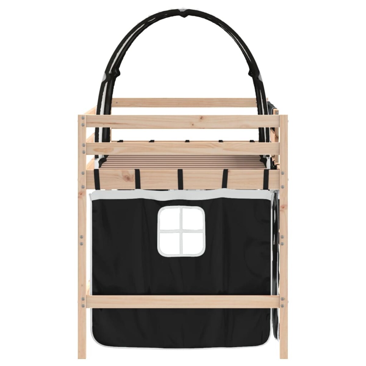 vidaXL Dziecięce łóżko na antresoli, z tunelem, biało-czarne, 90x190cm