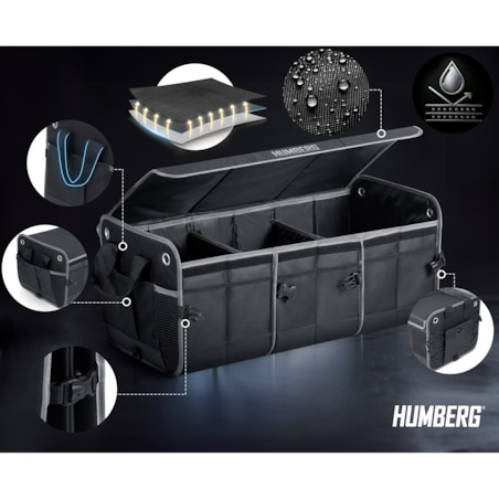 Organizer torba do bagażnika samochodu auta kufer usztywniony skrzynia na rzepy Humberg