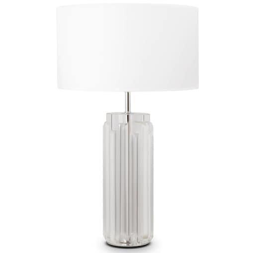 Lampa stołowa z abażurem Muse MOD304TL-01CH szklana biała
