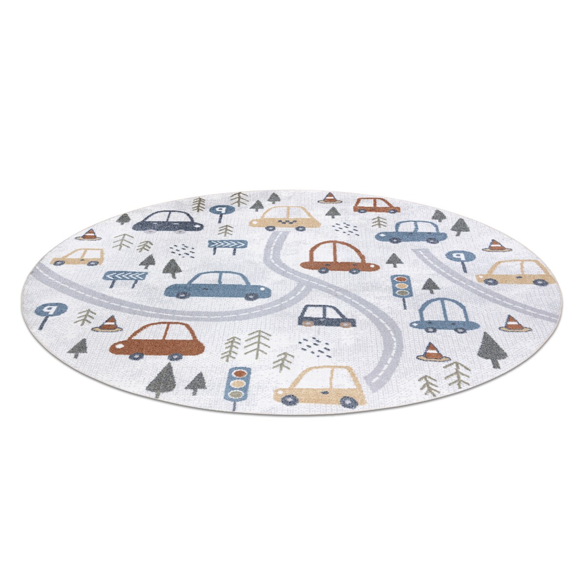 Dywan BONO 8436 koło Auta, ulica kremowy / koło 120 cm