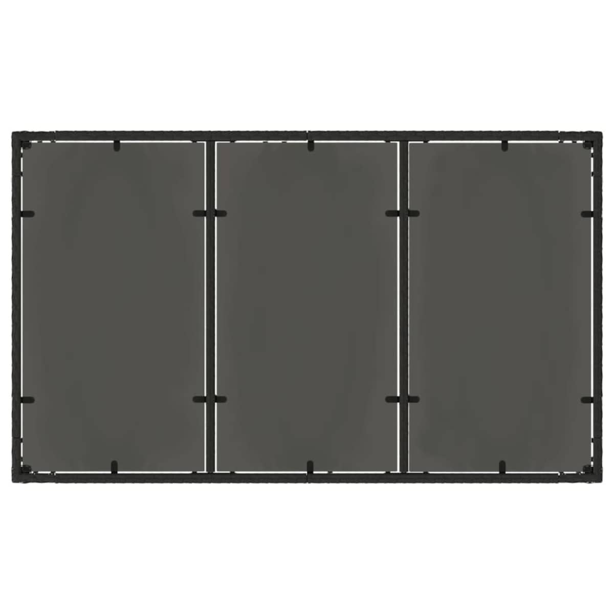 vidaXL Stół ogrodowy ze szklanym blatem, czarny, 150x90x75cm rattan PE